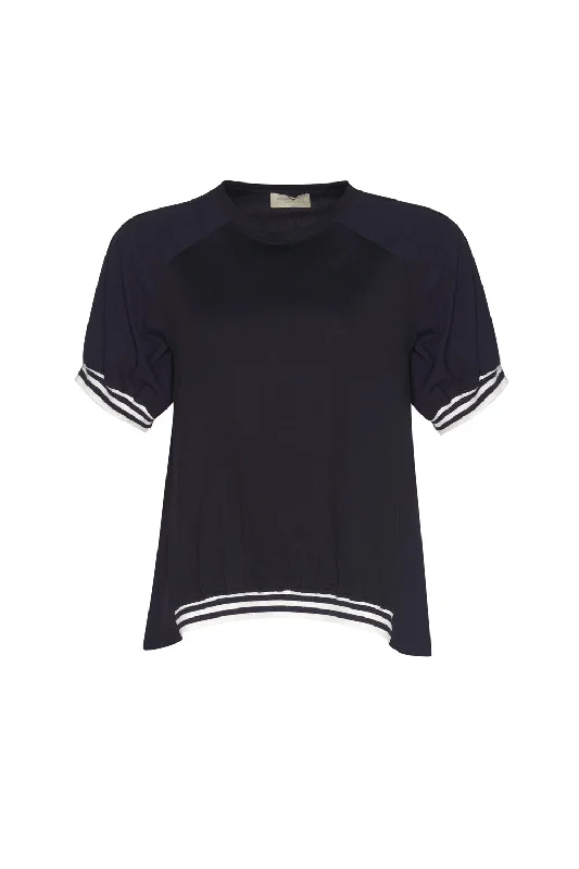 MADLY SWEETLY MIXED MEDIA TEE - NAVY Anti-Shrink Durable Soft