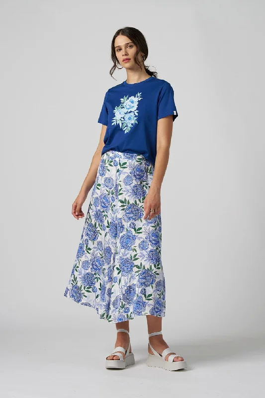 MADLY SWEETLY SWEET TEE - COBALT ROSE Anti-Pilling Machine Wash Handmade