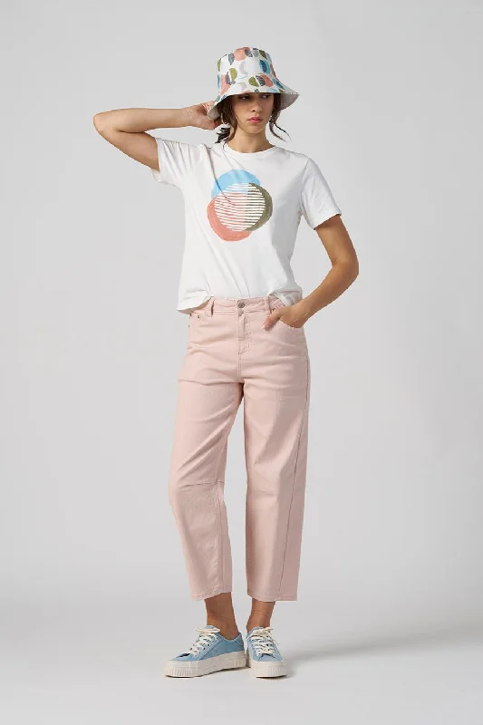 MADLY SWEETLY SWEET TEE - WHITE CIRCLE Graphic T-Shirt Round Neck Polyester