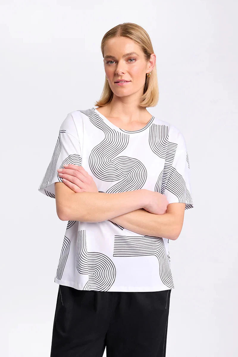 MARCO POLO S/S ELEMENTAL TEE Embroidered Appliqued Beaded