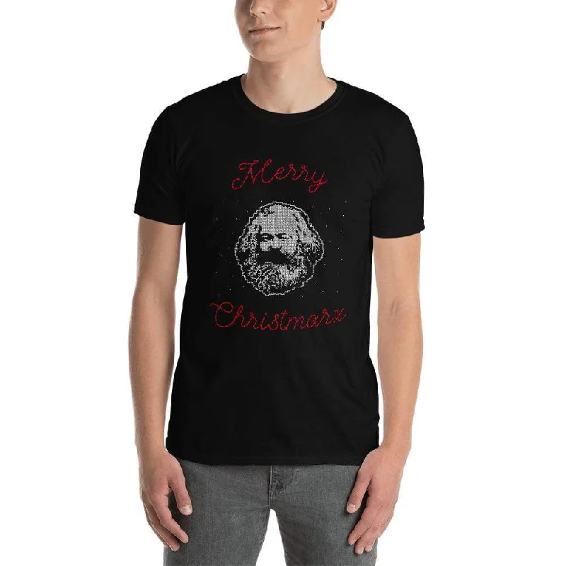 Merry Christmarx - Ugly Christmas Sweater Design - Premium T-Shirt Fleece Nylon Spandex