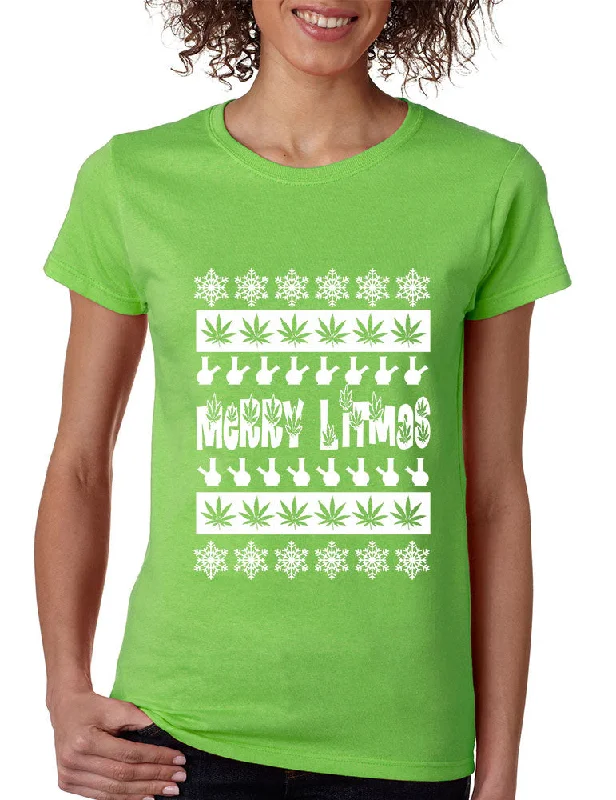 Merry Litmas bong Womens T-shirt