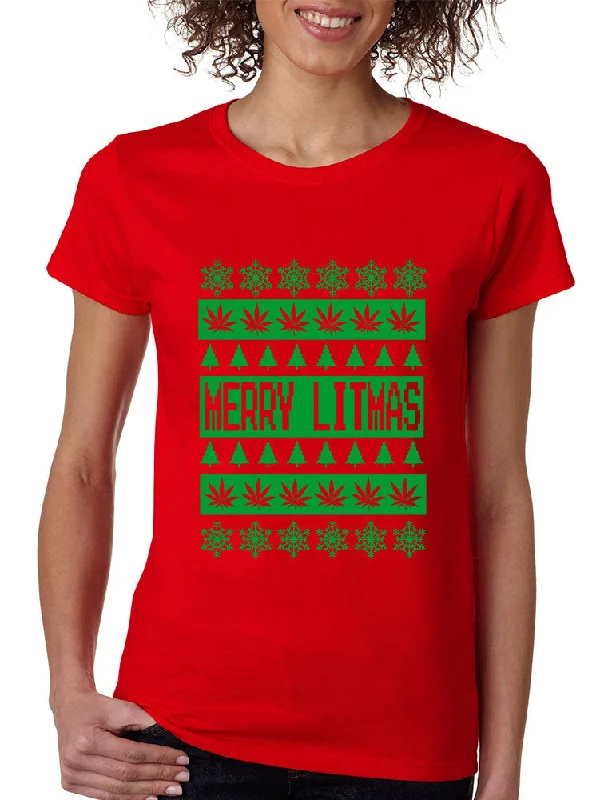 Merry Litmass green womens T-Shirt