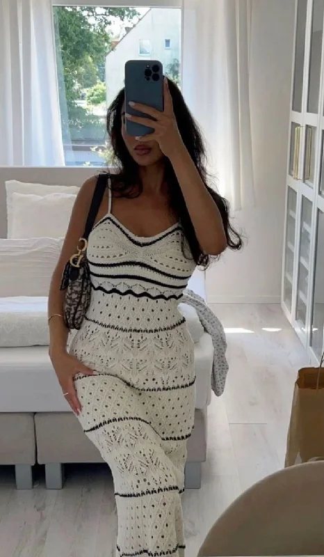 Miah Crochet Maxi Dress Comfortable T-Shirt Maxi Dress