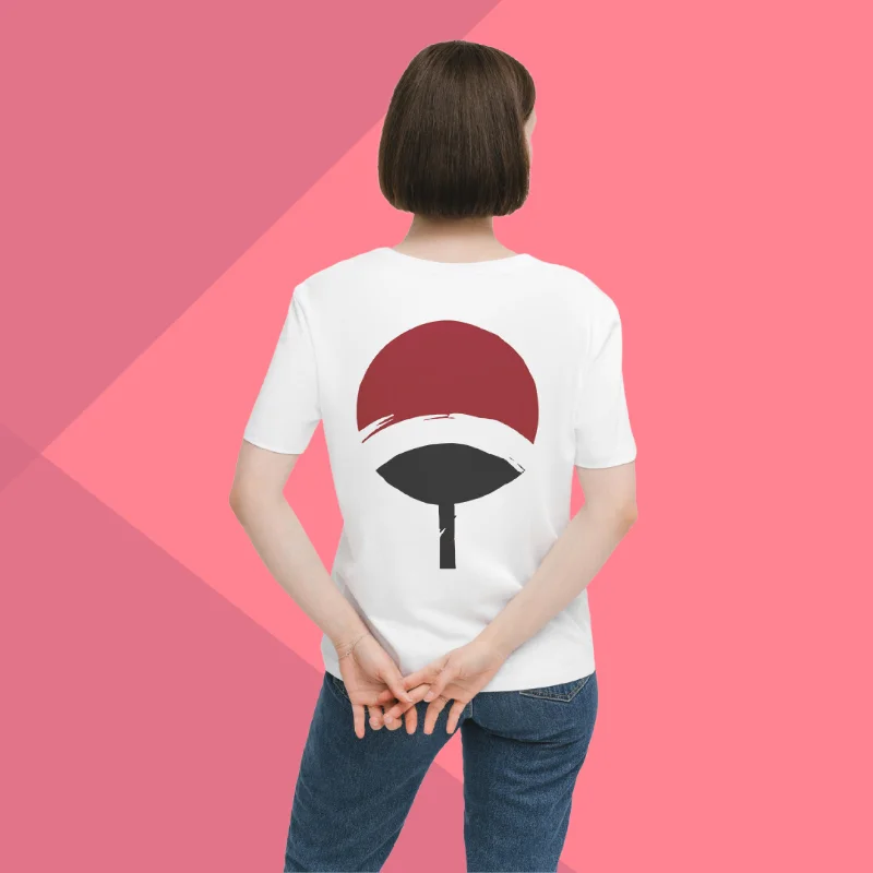 Sarada Anime Printed Women's White T-Shirt - Must Have Anime T-Shirt Zippered Buttoned Snapped