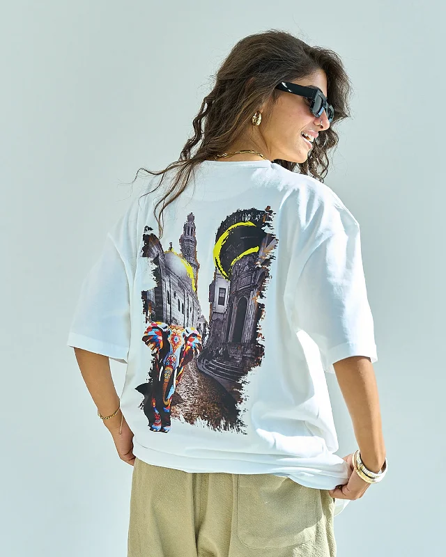 Namaste Unisex Oversized SS T-Shirt - Off White Chenille Fabric Brocade Fabric Lace Fabric Namaste Unisex Oversized SS T-Shirt - Off White Chenille Fabric Brocade Fabric Lace Fabric