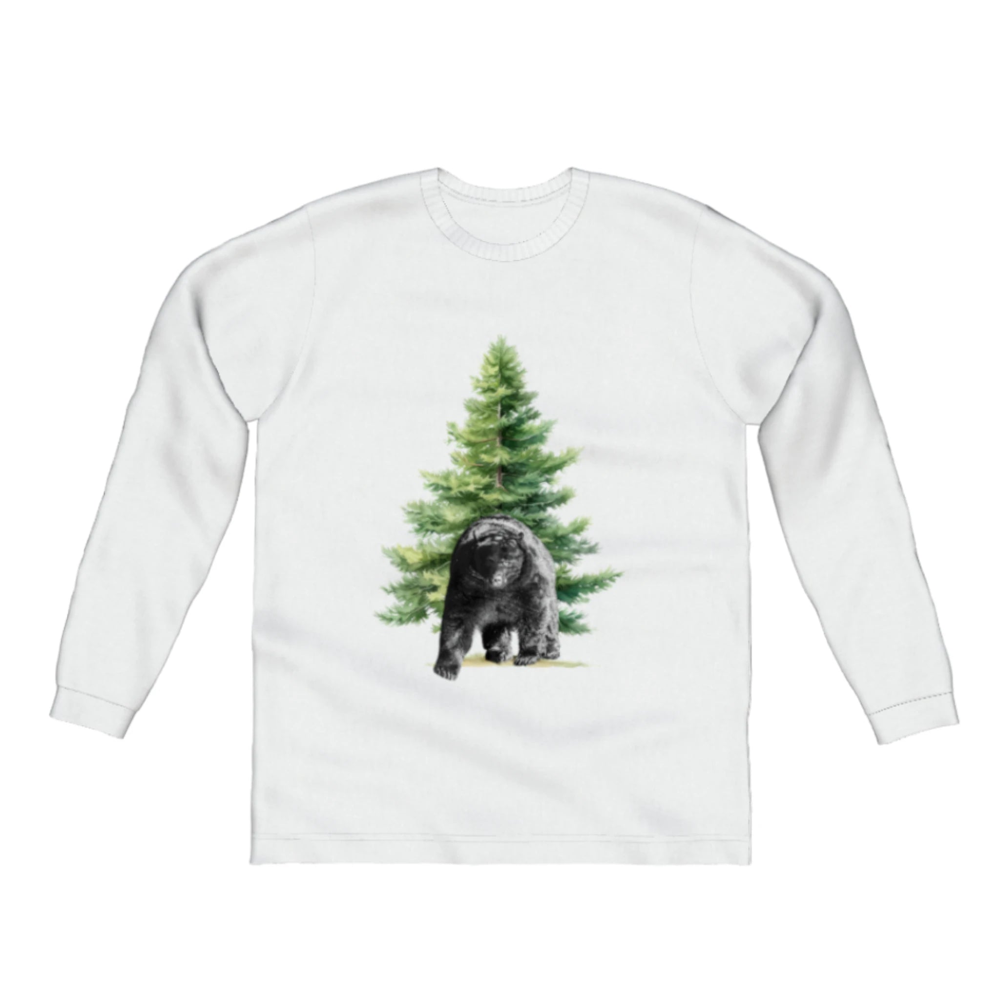 Observant Bear Comfort Long Sleeve Unisex T-shirt Thin T-Shirt Open Front Quick Dry
