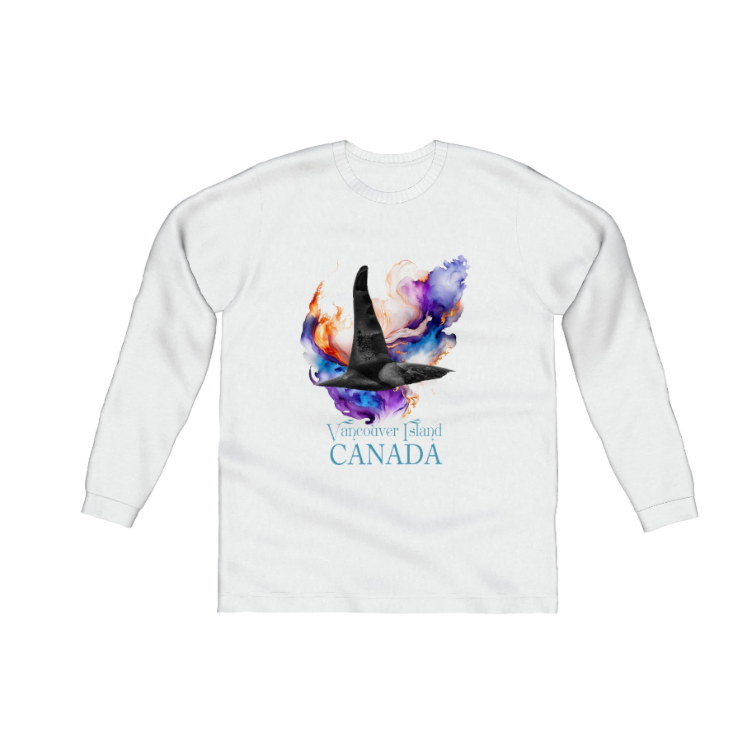 Orca Aura Vancouver Island Canada Comfort Long Sleeve Unisex T-shirt Zippered Front Buttoned Front Snap Front Orca Aura Vancouver Island Canada Comfort Long Sleeve Unisex T-shirt Zippered Front Buttoned Front Snap Front