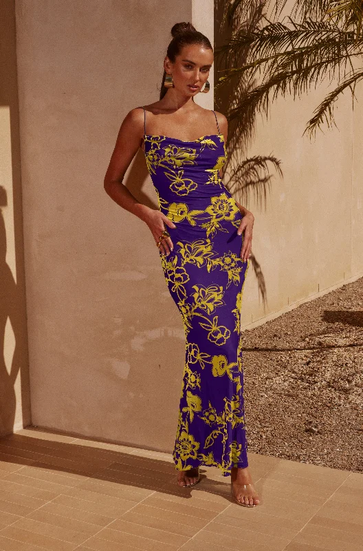 PRETORIA MAXI DRESS - VIOLET Cozy Wrap Maxi Dress