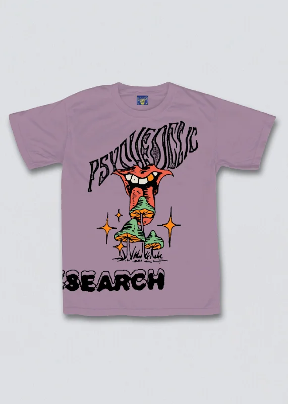 Psychedelic Research Graphic Short Sleeve Tee Collared Crew Neck Turtle Neck