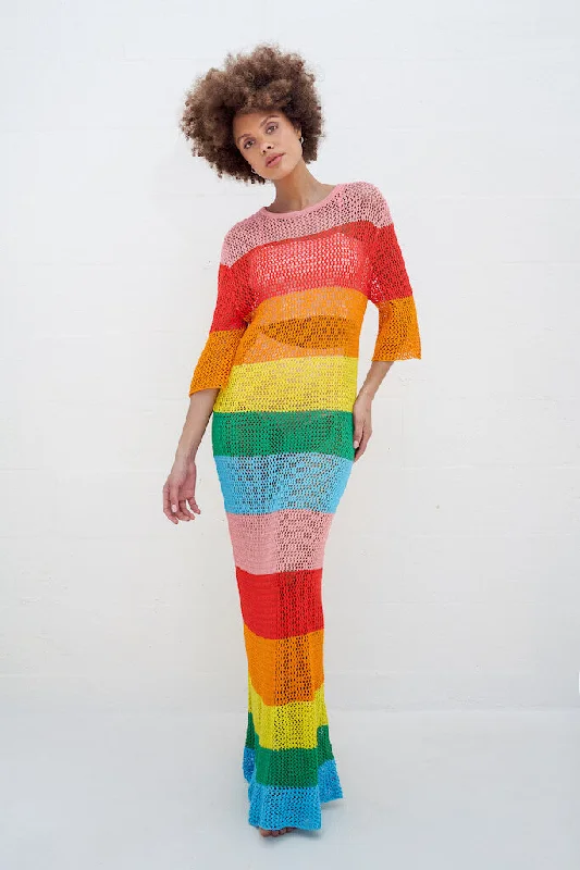 Rainbow Crochet Maxi Dress Classic Black Maxi Dress
