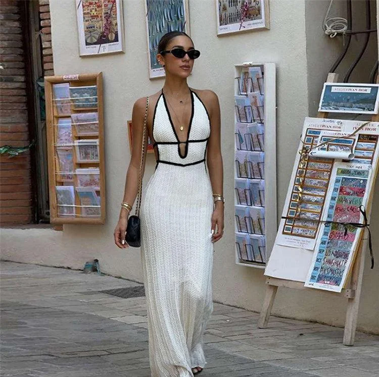 Rebeka Backless Maxi Dress Stylish One-Shoulder Maxi Dress