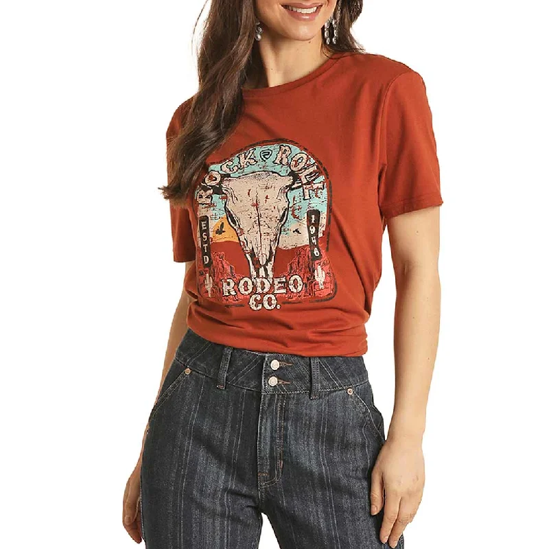 Rock & Roll Cowgirl Women's Graphic T-Shirt Chenille Brocade Lace