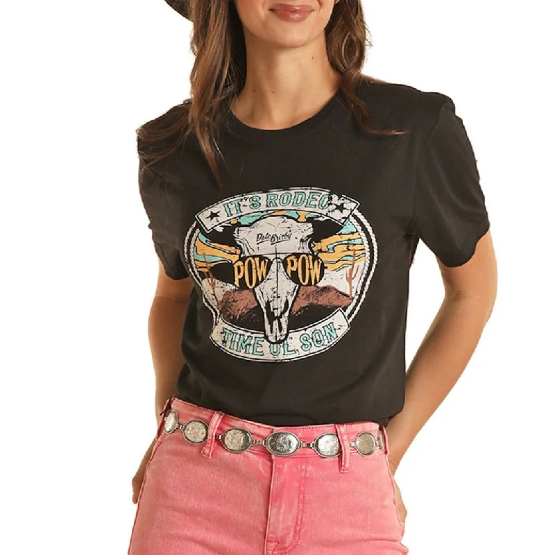 Rock & Roll Cowgirl Women's Dale Brisby Graphic T-Shirt In Black