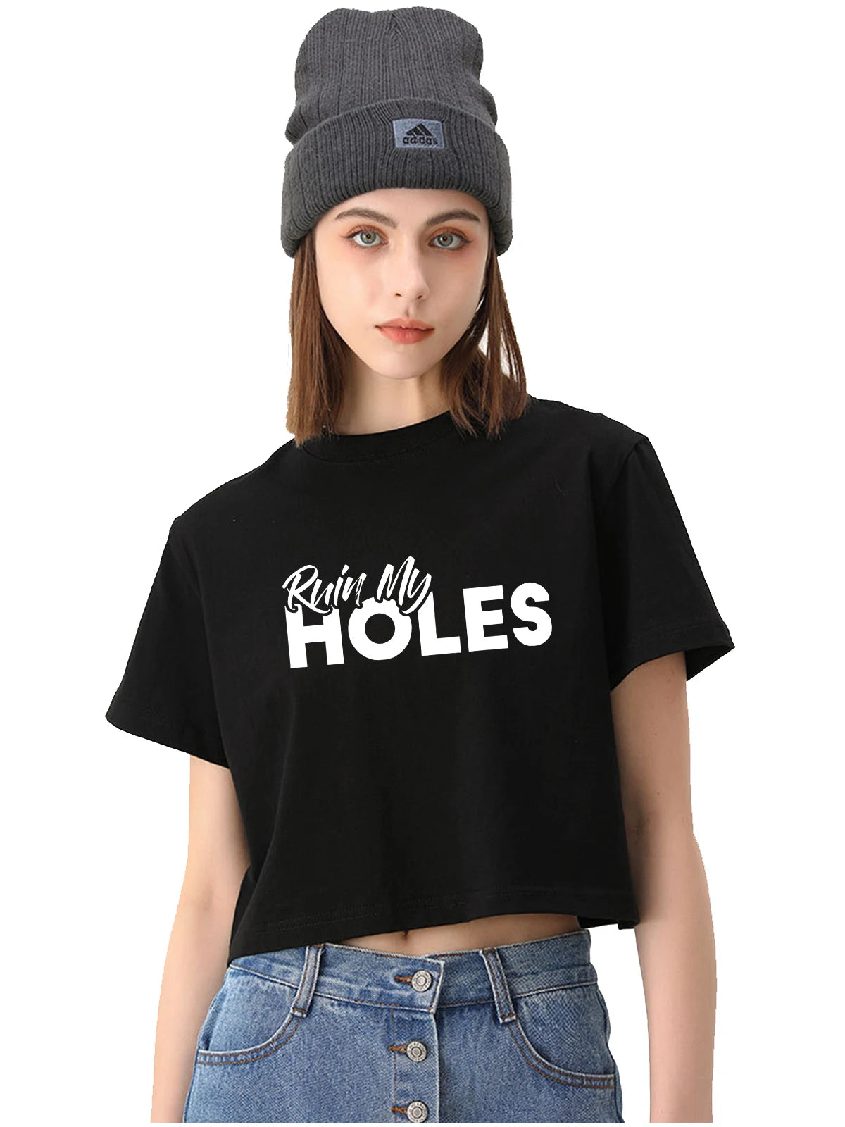 Ruin My Holes Crop Tee Faux Fur Fabric Real Fur Fabric Shearling Fabric