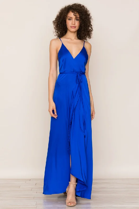 RUSH HOUR SILK MAXI DRESS Cozy Maxi Dress with Slit
