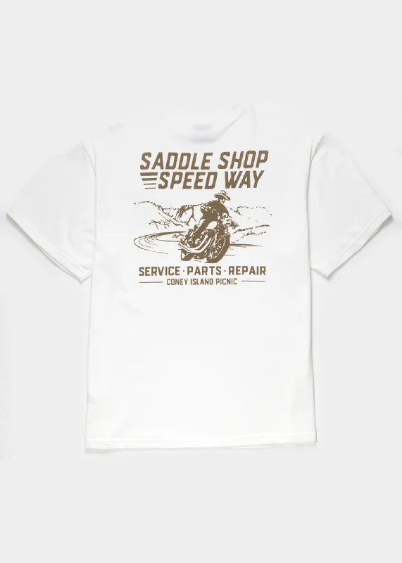 Saddle Shop Speedway Short Sleeve Boyfriend Tee Elegant Classic Vintage