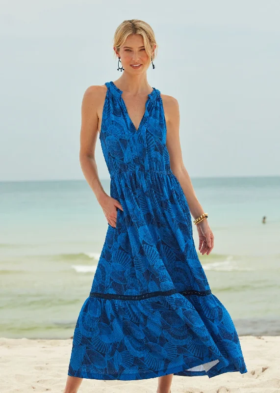 San Sebastian Tie Neck Maxi Dress Trendy Maxi Dress with Bow