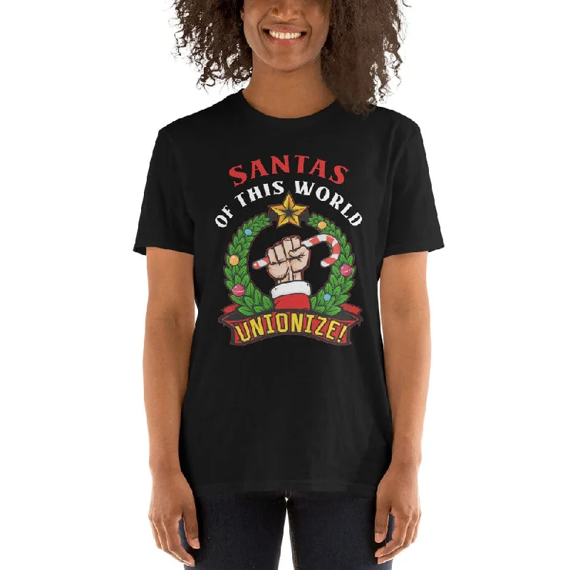 Santas of this world, Unionize! - Premium T-Shirt Faux Fur Fabric Real Fur Fabric Shearling Fabric Santas of this world, Unionize! - Premium T-Shirt Faux Fur Fabric Real Fur Fabric Shearling Fabric
