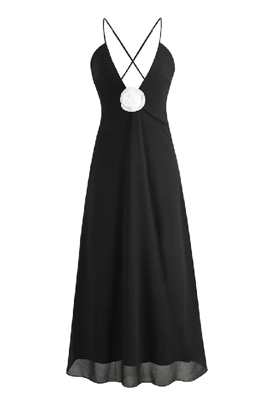 Sexy Rosette Deep V Neck Spaghetti Strap Cross Back Chiffon Slip Maxi Dress Trendy Short Sleeve Maxi Dress Sexy Rosette Deep V Neck Spaghetti Strap Cross Back Chiffon Slip Maxi Dress Trendy Short Sleeve Maxi Dress
