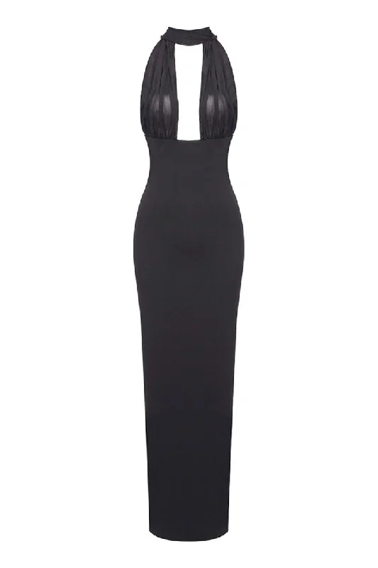 Sexy Sheer Mesh Plunge Halter Wrap Tie Draped Sheath Evening Maxi Dress Comfortable Bohemian Maxi Dress Sexy Sheer Mesh Plunge Halter Wrap Tie Draped Sheath Evening Maxi Dress Comfortable Bohemian Maxi Dress