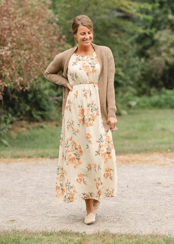 Short Sleeve Floral Maxi Dress Stylish A-Line Maxi Dress