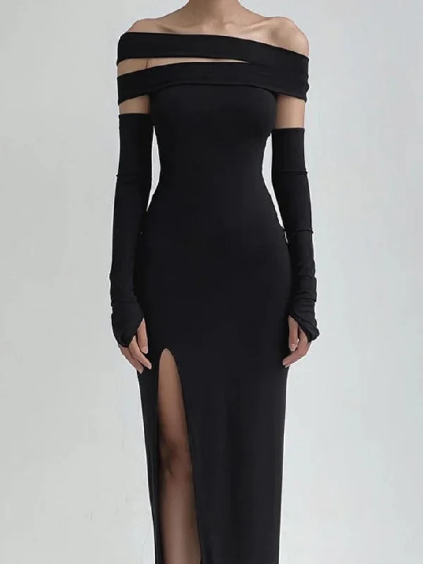 Solid High Slit Multi Wearing Design Bandeau Maxi Dress Comfortable Cotton Maxi Dress Solid High Slit Multi Wearing Design Bandeau Maxi Dress Comfortable Cotton Maxi Dress