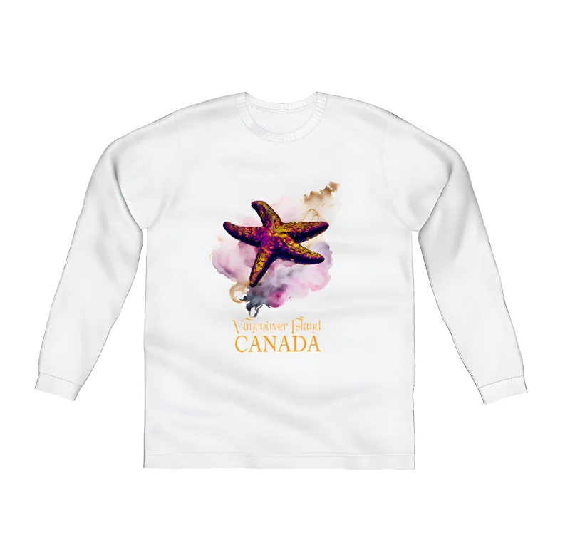 Star Track Vancouver Island Canada Comfort Long Sleeve Unisex T-shirt Fleece Nylon Spandex Star Track Vancouver Island Canada Comfort Long Sleeve Unisex T-shirt Fleece Nylon Spandex