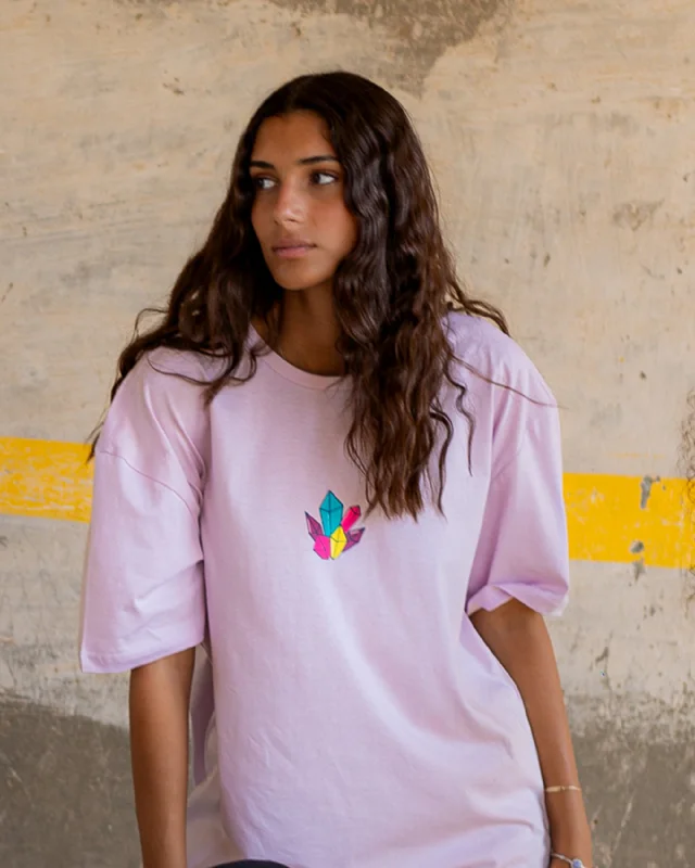 Street Art Unisex Oversized SS T-Shirt - Lila Collared Crew Neck Turtle Neck
