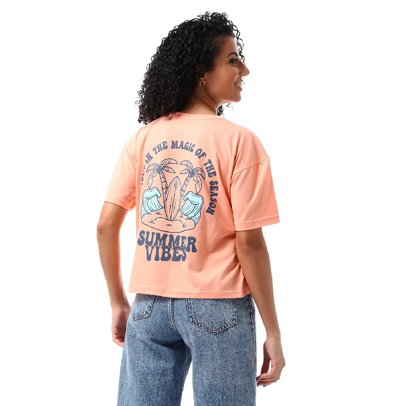 Summer Vibes Women cropped SS T-shirt - Simon Denim Fabric Leather Fabric Suede Fabric Summer Vibes Women cropped SS T-shirt - Simon Denim Fabric Leather Fabric Suede Fabric