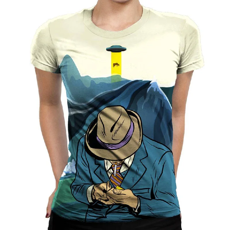 The Beam Womens T-Shirt Print Jacquard Patchwork