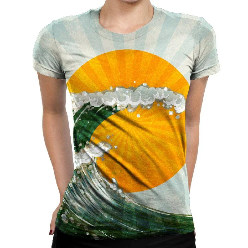 The Wave Womens T-Shirt Fitted T-Shirt Seamless Stretchy