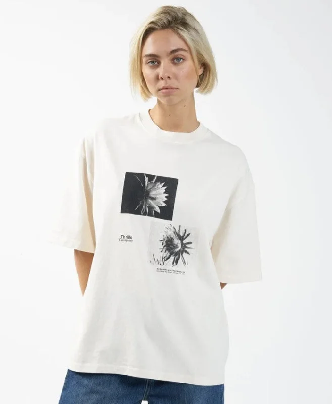 Thrills Dark Lily Oversized Women's Tee Win24 Knit Fabric Woven Fabric Fleece Fabric