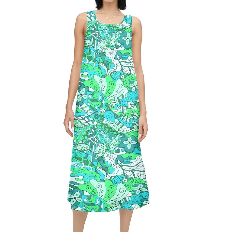 Umibe Sleeveless Maxi Dress Trendy Maxi Dress with Bow