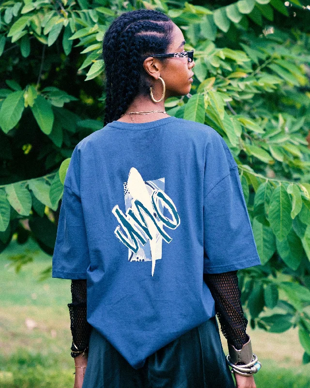 Uno Unisex Oversized SS T-Shirt - Petrol Iron Safe Non-Iron Wrinkle Free