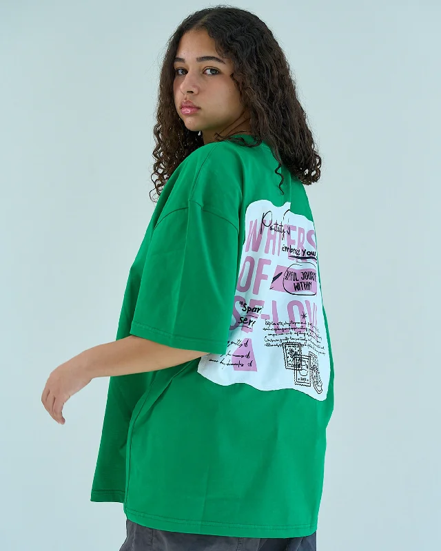 Whispers Unisex Oversized SS T-Shirt - Green Front Pockets Side Pockets Patch Pockets Whispers Unisex Oversized SS T-Shirt - Green Front Pockets Side Pockets Patch Pockets