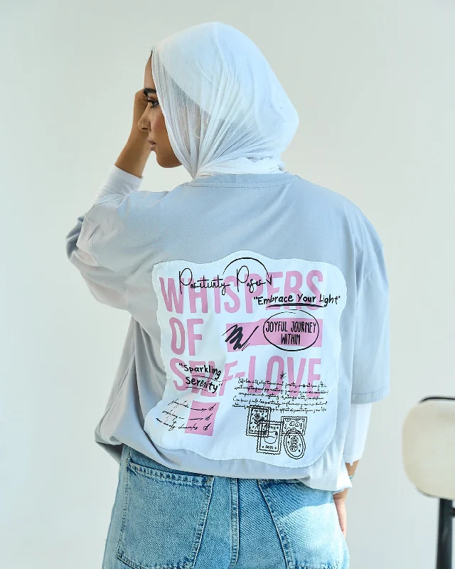 Whispers Unisex Oversized SS T-Shirt - Grey Front Pockets Side Pockets Patch Pockets Whispers Unisex Oversized SS T-Shirt - Grey Front Pockets Side Pockets Patch Pockets