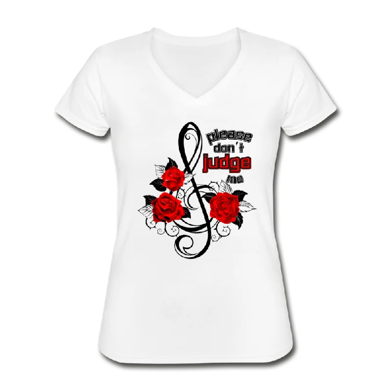 Without Judgements V-Neck Tee Cashmere Blend Cotton Blend Poly Blend