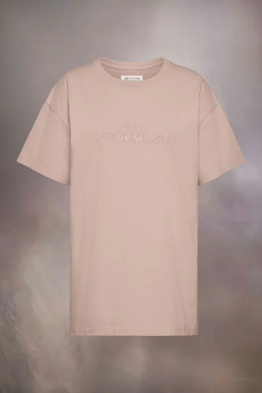 Women Logo Embroidered Cotton T-Shirt Polvo Terry Blend Velvet Blend Canvas Blend