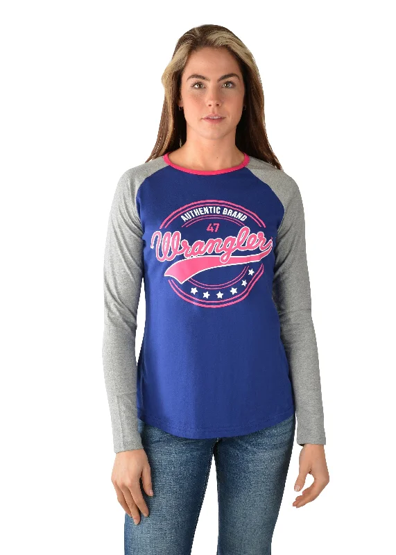 Wrangler Tee Womens Sierra Blue Grey Marle Cozy Warm Stylish