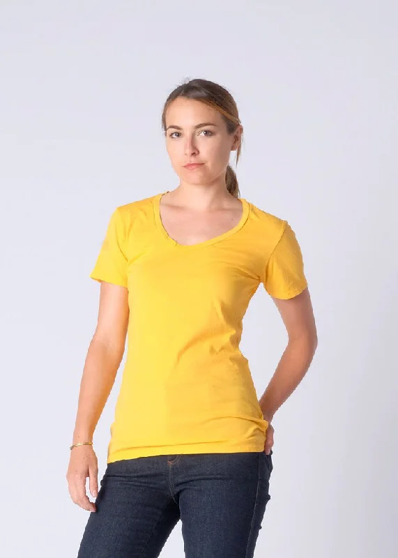 Brooklyn Denim Co. Organic Cotton Swoop Neck Tee - Golden Delicious