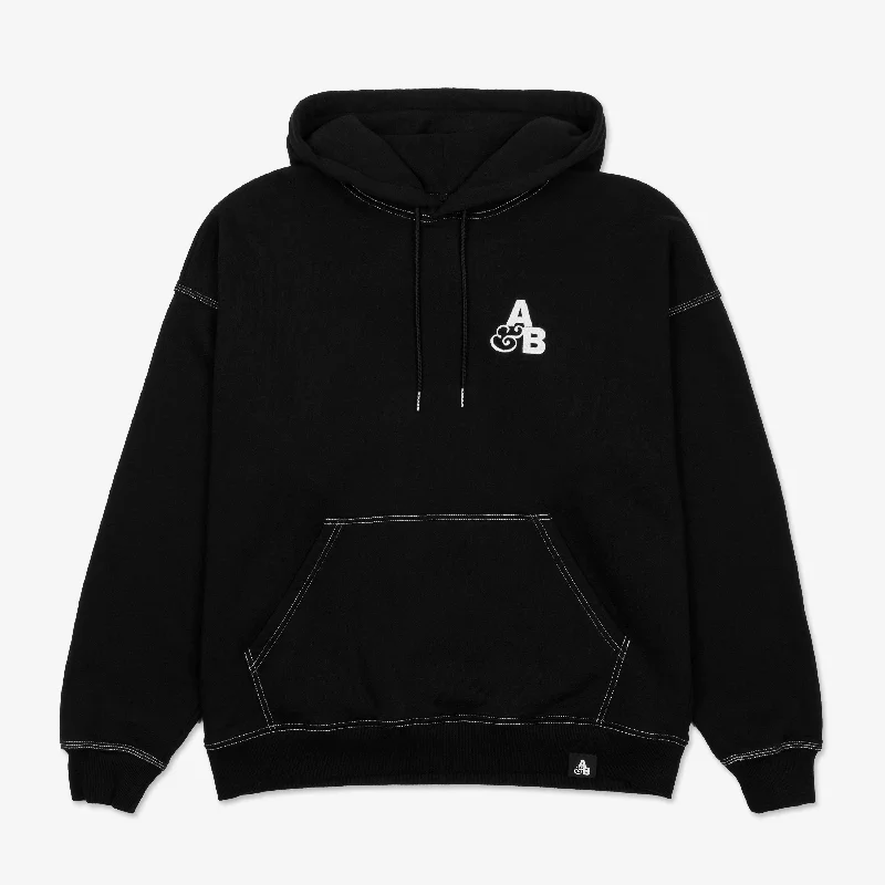 Above & Beyond Contrast Stitch Hoodie Hoodie with Hem Lace Feminine Delicate