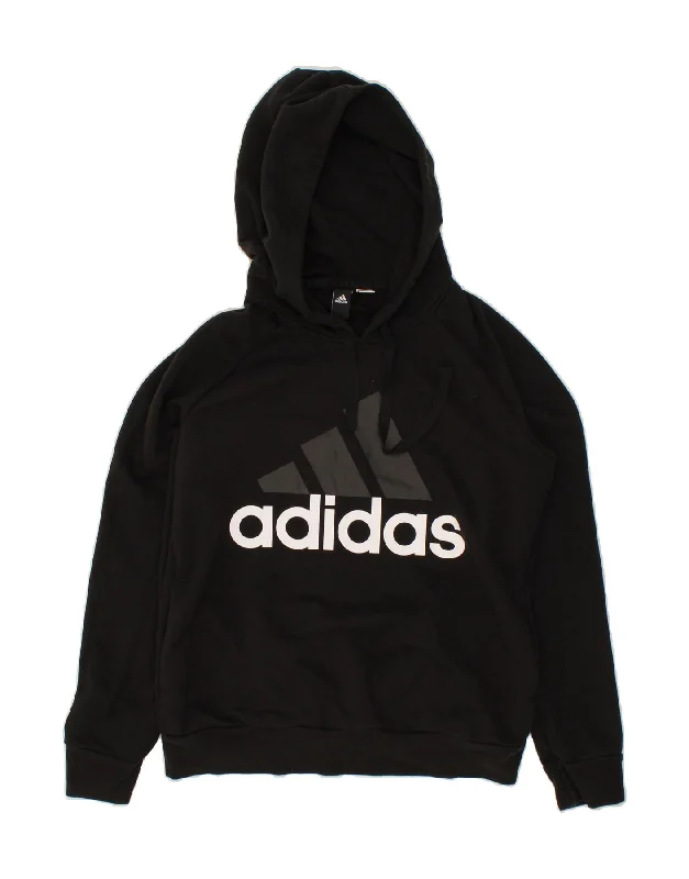 ADIDAS Mens Graphic Hoodie Jumper Small Black Hoodie with Contrast Stitching Detailed Premium ADIDAS Mens Graphic Hoodie Jumper Small Black Hoodie with Contrast Stitching Detailed Premium