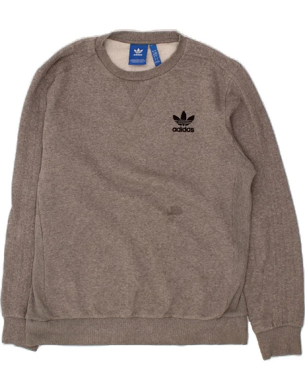 ADIDAS Mens Sweatshirt Jumper Large Grey Polyester