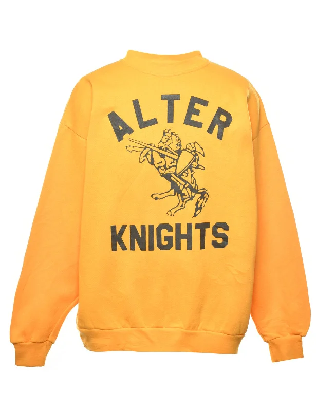 Alter Knights Printed Sweatshirt - L Hoodie with Hem Patch Decorative Personalized
