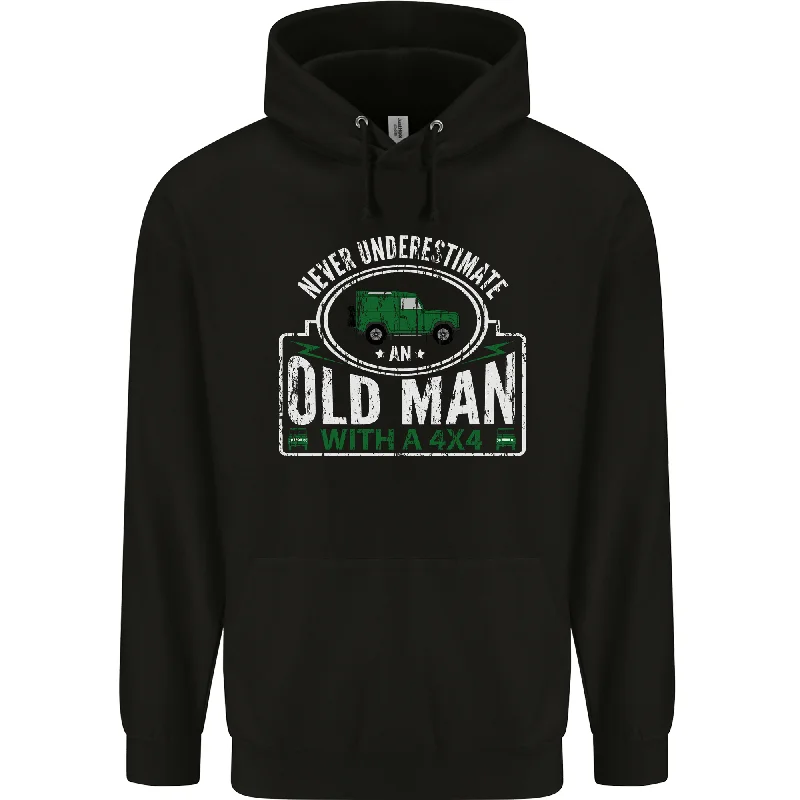 An Old Man With a 4x4 Off Roading Off Road Mens 80% Cotton Hoodie