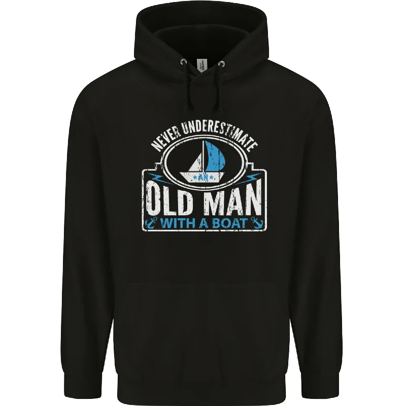 An Old Man With a Boat Sailor Sailing Funny Mens 80% Cotton Hoodie