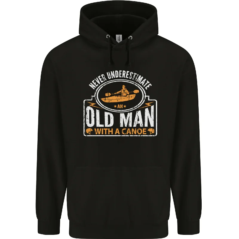 An Old Man With a Canoe Canoeing Funny Mens 80% Cotton Hoodie