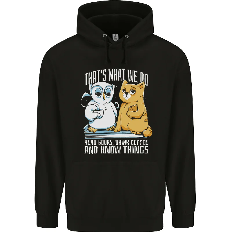 An Owl & Cat Book Reading Bookworm Mens 80% Cotton Hoodie Hoodie with Double Zipper Versatile Adjustable An Owl & Cat Book Reading Bookworm Mens 80% Cotton Hoodie Hoodie with Double Zipper Versatile Adjustable