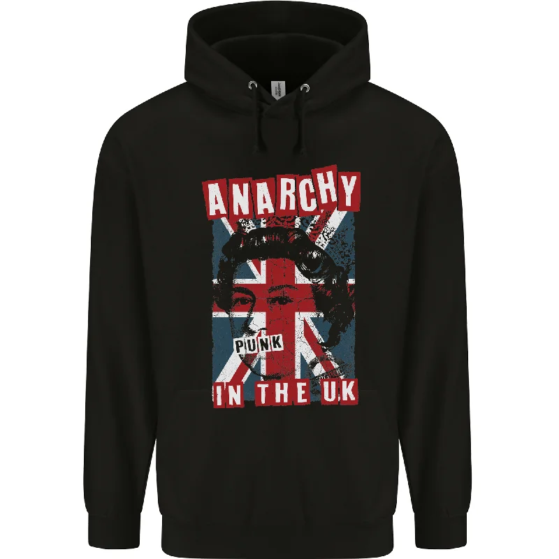Anarchy in the UK Punk Music Rock Mens 80% Cotton Hoodie Hoodie with Side Slits Relaxed Casual